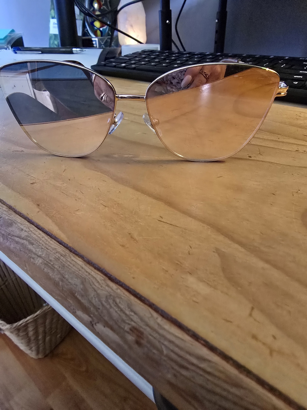 Steve Madden Cat-Eye Sunglasses with Rose-Gold Lenses
